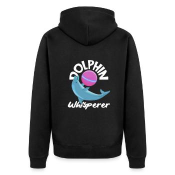 Dolphin Whisperer Player Career - Unisex Premium Organic Zip Hoodie - black - Back - Nico (187cm)