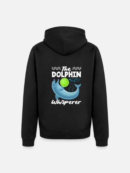 The Dolphin Whisperer with Ball - Unisex Premium Organic Zip Hoodie - black