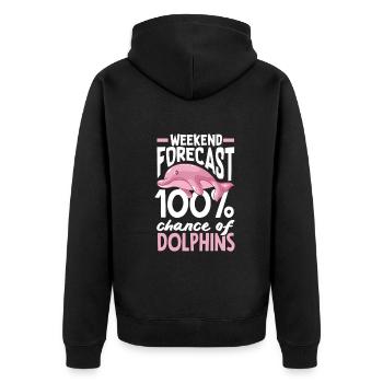 Prédiction du week-end : 100% de chances d’avoir des dauphins - Veste à capuche bio Premium Unisexe - noir - Dos - Nico (187cm)