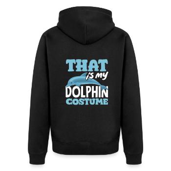 This is my dolphin costume - Unisex Premium Organic Zip Hoodie - black - Back - Nico (187cm)