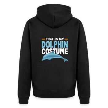 This is my dolphin costume funny - Unisex Premium Organic Zip Hoodie - black - Back - Nico (187cm)