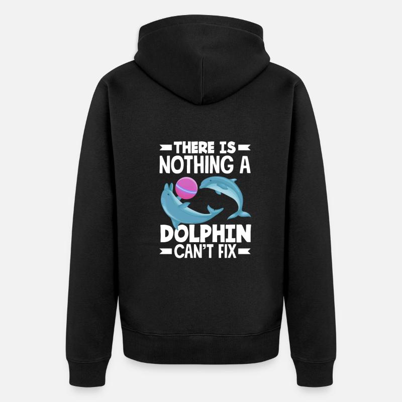 Les dauphins guérissent tout - Veste à capuche bio Premium Unisexe - noir