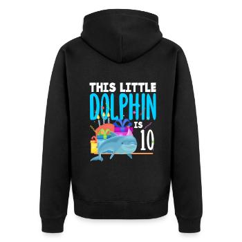 Ce petit dauphin a 10 10 ans - Veste à capuche bio Premium Unisexe - noir - Dos - Nico (187cm)