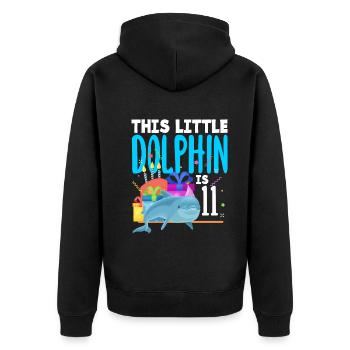 Ce petit dauphin a 11 11 ans - Veste à capuche bio Premium Unisexe - noir - Dos - Nico (187cm)