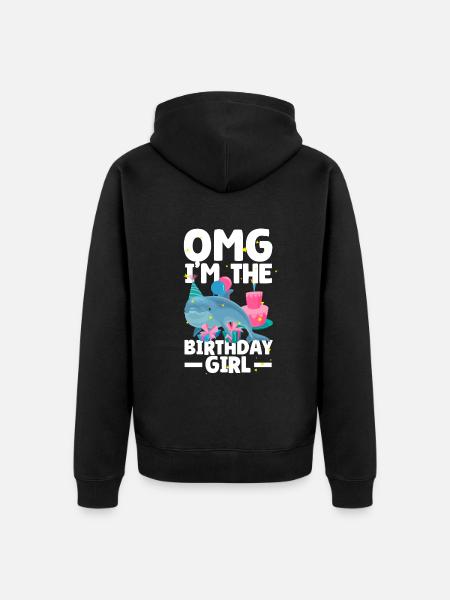 Dauphin Anniversaire Fille - Veste à capuche bio Premium Unisexe - noir