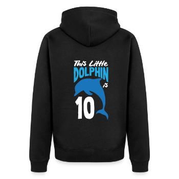 Ce petit dauphin a 10 10 ans - Veste à capuche bio Premium Unisexe - noir - Dos - Nico (187cm)