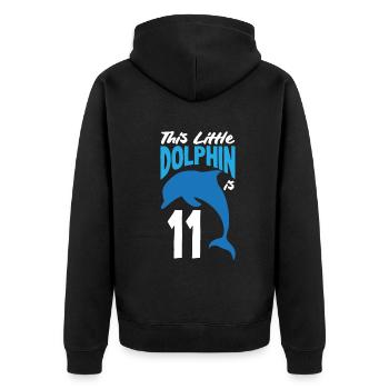 Ce petit dauphin a 11 11 ans - Veste à capuche bio Premium Unisexe - noir - Dos - Nico (187cm)