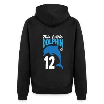 Ce petit dauphin a 12 12 ans - Veste à capuche bio Premium Unisexe - noir - Dos - Nico (187cm)