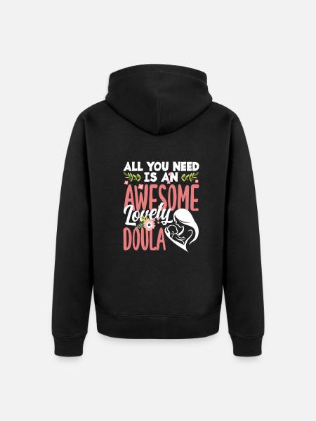 Doula Gift Doula Doulas - Unisex Premium Organic Zip Hoodie - black