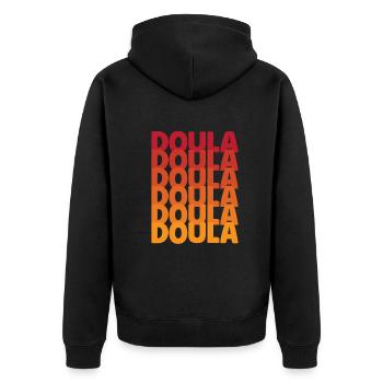 Doula Geschenk Doula Doulas - Unisex Premium Bio Zip Hoodie - Schwarz - Hinten - Nico (187cm)