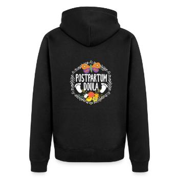 Doula Geschenk Doula Doulas - Unisex Premium Bio Zip Hoodie - Schwarz - Hinten - Nico (187cm)
