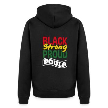 Doula Geschenk Doula Doulas - Unisex Premium Bio Zip Hoodie - Schwarz - Hinten - Nico (187cm)