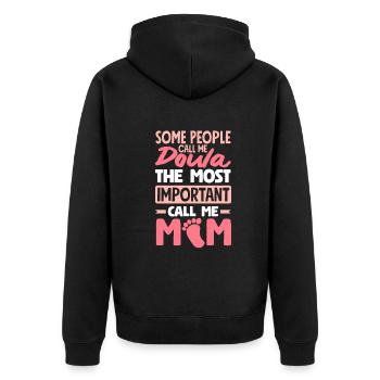 Doula Geschenk Doula Doulas - Unisex Premium Bio Zip Hoodie - Schwarz - Hinten - Nico (187cm)