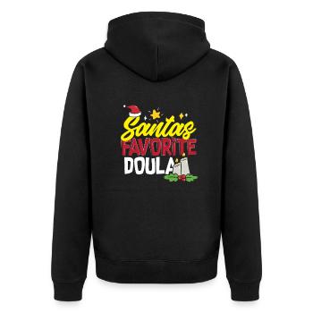 Doula Geschenk Doula Doulas - Unisex Premium Bio Zip Hoodie - Schwarz - Hinten - Nico (187cm)