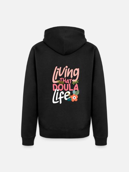 Doula Gift Doula Doulas - Unisex Premium Organic Zip Hoodie - black