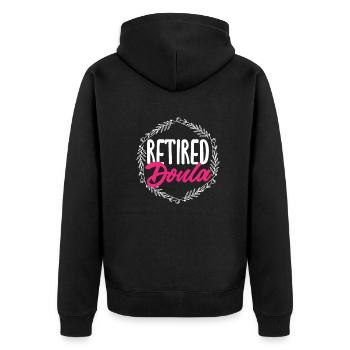 Doula Geschenk Doula Doulas - Unisex Premium Bio Zip Hoodie - Schwarz - Hinten - Nico (187cm)