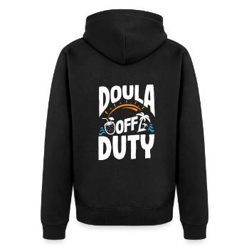 Doula Geschenk Doula Doulas - Unisex Premium Bio Zip Hoodie - Schwarz - Hinten - Nico (187cm)