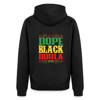 Doula Geschenk Doula Doulas - Unisex Premium Bio Zip Hoodie - Schwarz - Hinten - Nico (187cm)