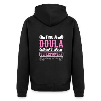 Cadeau Doula Doula Doulas - Veste à capuche bio Premium Unisexe - noir - Dos - Nico (187cm)