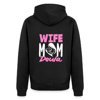 Doula Geschenk Doula Doulas - Unisex Premium Bio Zip Hoodie - Schwarz - Hinten - Nico (187cm)