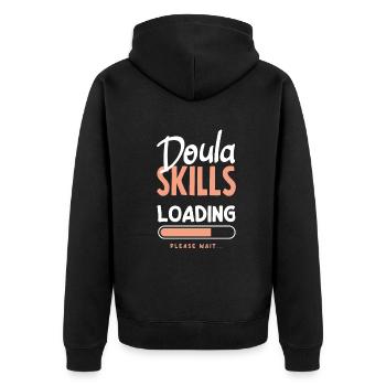 Doula Geschenk Doula Doulas - Unisex Premium Bio Zip Hoodie - Schwarz - Hinten - Nico (187cm)