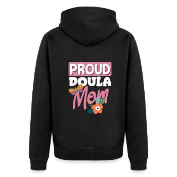 Doula Geschenk Doula Doulas - Unisex Premium Bio Zip Hoodie - Schwarz - Hinten - Nico (187cm)
