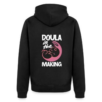 Doula Geschenk Doula Doulas - Unisex Premium Bio Zip Hoodie - Schwarz - Hinten - Nico (187cm)