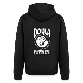 Doula Geschenk Doula Doulas - Unisex Premium Bio Zip Hoodie - Schwarz - Hinten - Nico (187cm)