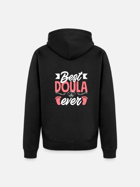 Doula Gift Doula Doulas - Unisex Premium Organic Zip Hoodie - black