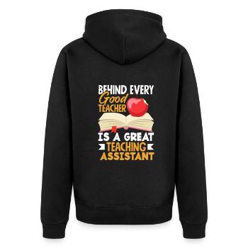 Funny Teacher Teacher Gift - Unisex Premium Organic Zip Hoodie - black - Back - Nico (187cm)