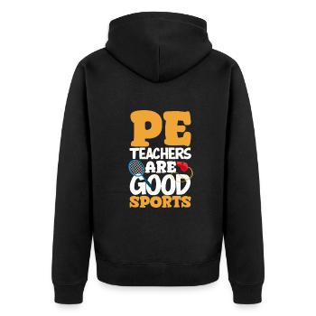 Funny Teacher Teacher Gift - Unisex Premium Organic Zip Hoodie - black - Back - Nico (187cm)