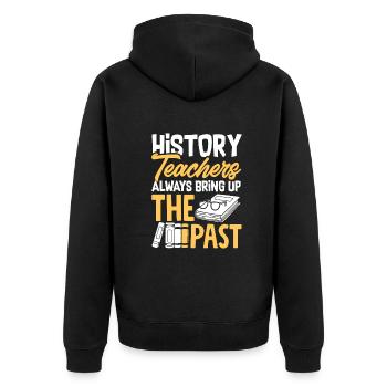 Funny Teacher Teacher Gift - Unisex Premium Organic Zip Hoodie - black - Back - Nico (187cm)