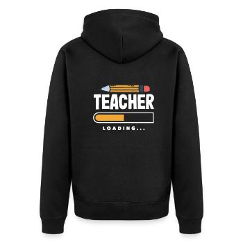 Funny Teacher Teacher Gift - Unisex Premium Organic Zip Hoodie - black - Back - Nico (187cm)