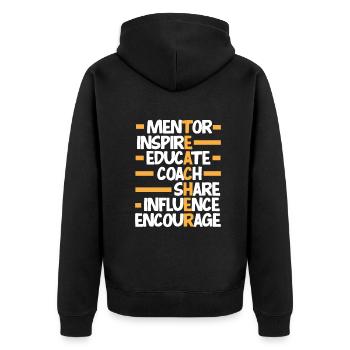 Funny Teacher Teacher Gift - Unisex Premium Organic Zip Hoodie - black - Back - Nico (187cm)