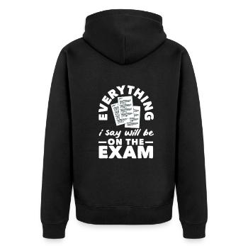 Lustiges Lehrer Lehrerinnen Geschenk - Unisex Premium Bio Zip Hoodie - Schwarz - Hinten - Nico (187cm)
