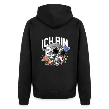 2. Geburtstag Jungen 2 Jahre Astronaut Geburtstag - Unisex Premium Bio Zip Hoodie - Schwarz - Hinten - Nico (187cm)