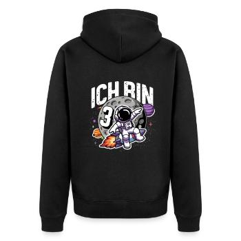 3rd Birthday Boys 3 Years Astronaut Birthday - Unisex Premium Organic Zip Hoodie - black - Back - Nico (187cm)