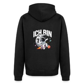 7e anniversaire garçons 7 ans anniversaire astronaute - Veste à capuche bio Premium Unisexe - noir - Dos - Nico (187cm)