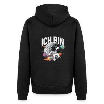 8e anniversaire garçons 8 ans anniversaire astronaute - Veste à capuche bio Premium Unisexe - noir - Dos - Nico (187cm)