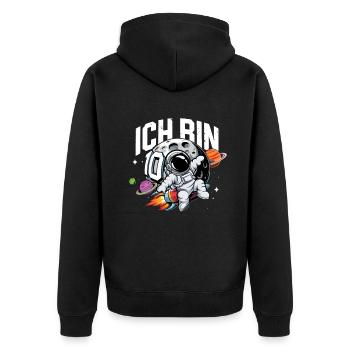 10th Birthday Boys Astronaut Birthday - Unisex Premium Organic Zip Hoodie - black - Back - Nico (187cm)