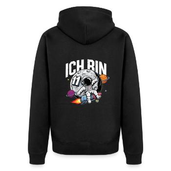 11. Geburtstag Jungen Astronaut Geburtstag - Unisex Premium Bio Zip Hoodie - Schwarz - Hinten - Nico (187cm)