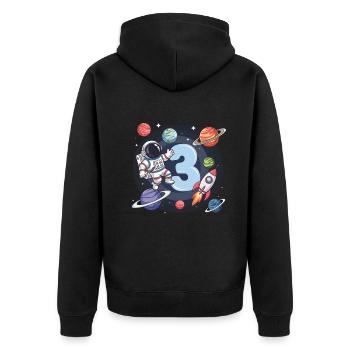 3ème anniversaire garçons 3 ans astronaute anniversaire - Veste à capuche bio Premium Unisexe - noir - Dos - Nico (187cm)