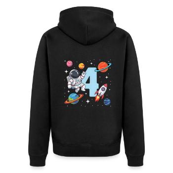 4ème anniversaire garçons 4 ans astronaute anniversaire - Veste à capuche bio Premium Unisexe - noir - Dos - Nico (187cm)