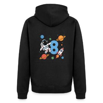 8ème anniversaire Garçons 8 ans Astronaute Anniversaire - Veste à capuche bio Premium Unisexe - noir - Dos - Nico (187cm)