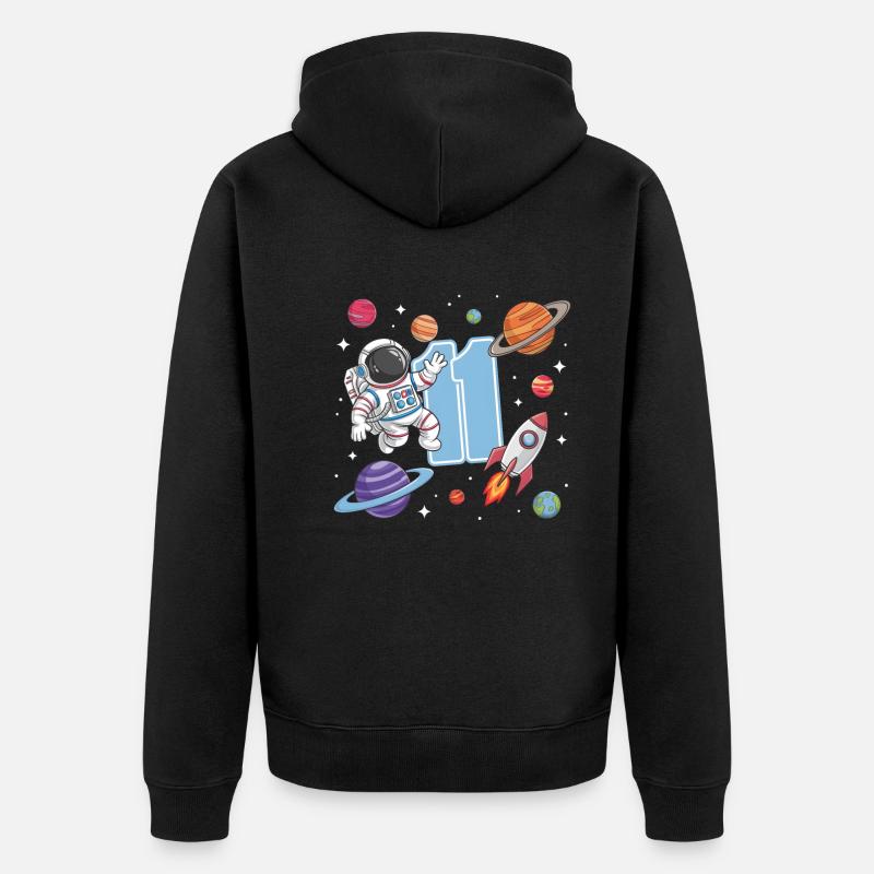 11e anniversaire garçons astronaute anniversaire - Veste à capuche bio Premium Unisexe - noir