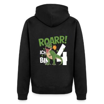 Fan de dinosaures Dino 4e anniversaire 4 ans - Veste à capuche bio Premium Unisexe - noir - Dos - Nico (187cm)