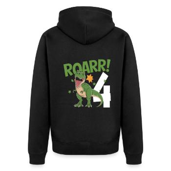 4ème anniversaire 4 ans Dino Dinosaur Fan - Veste à capuche bio Premium Unisexe - noir - Dos - Nico (187cm)