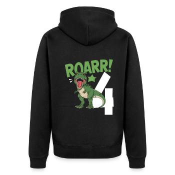 4ème anniversaire 4 ans Dino Dinosaur Fan - Veste à capuche bio Premium Unisexe - noir - Dos - Nico (187cm)