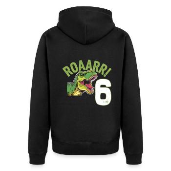 6ème anniversaire 6 ans Dino Dinosaur Fan - Veste à capuche bio Premium Unisexe - noir - Dos - Nico (187cm)