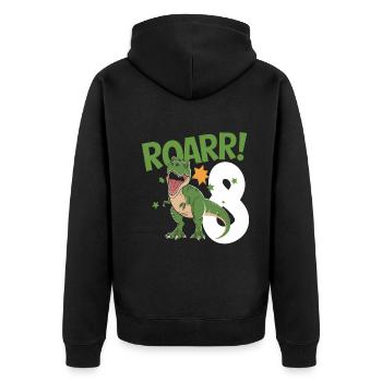 8e anniversaire 8 ans Dino Dinosaur Fan - Veste à capuche bio Premium Unisexe - noir - Dos - Nico (187cm)